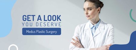 Lékař na klinice plastické chirurgie Facebook cover Šablona návrhu