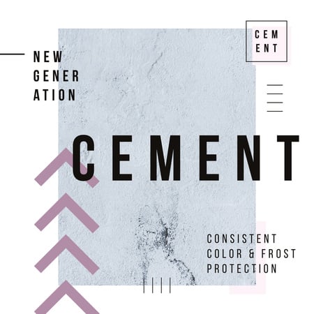 Ontwerpsjabloon van Instagram van Advertentie van cement met grijze betonnen muur