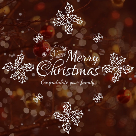 Shiny Christmas decorations Animated Post Design Template