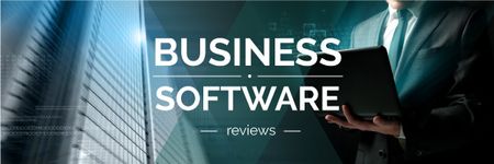 Business software reviews Ad Email header Modelo de Design