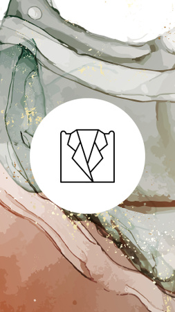 Modèle de visuel Fashion store icons on watercolor pattern - Instagram Highlight Cover