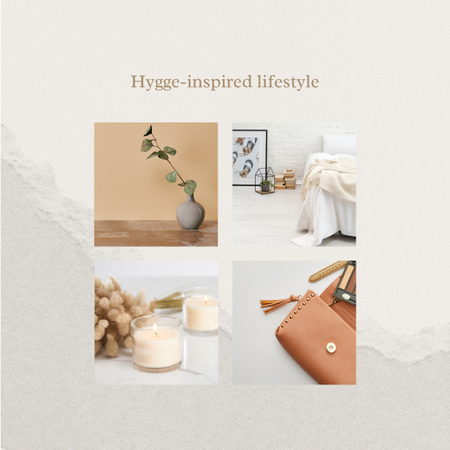 Hygge inspired Lifestyle Attributes Instagramデザインテンプレート