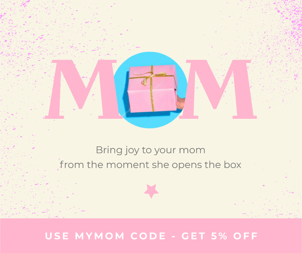 Gift Offer on Mother's Day in Pink Facebook Tasarım Şablonu