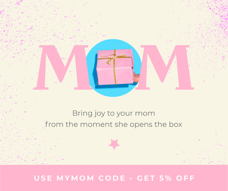 Gift Offer on Mother's Day in Pink Facebook Design Template
