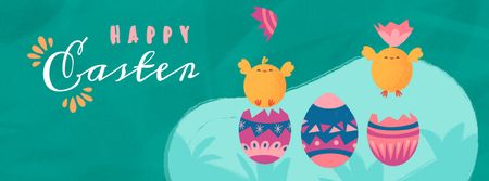 Plantilla de diseño de Chicks hatching from eggs on Easter Facebook Video cover 
