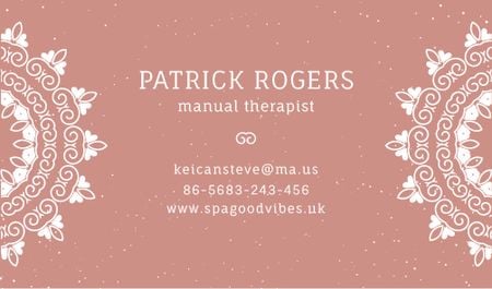 Manual Therapist Contacts Information Business card Design Template