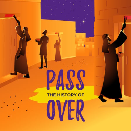 History of Passover holiday Instagram Šablona návrhu