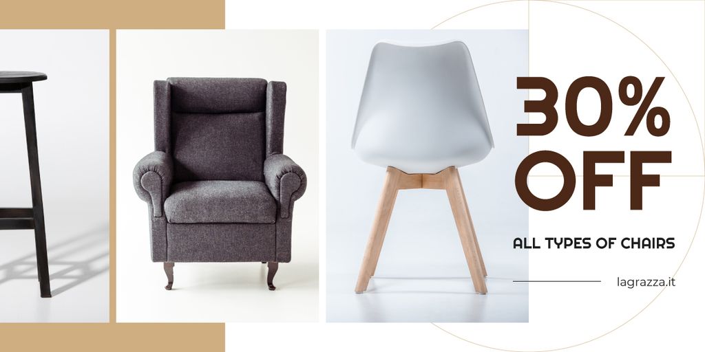 Plantilla de diseño de Furniture Sale Armchairs in Grey Image 