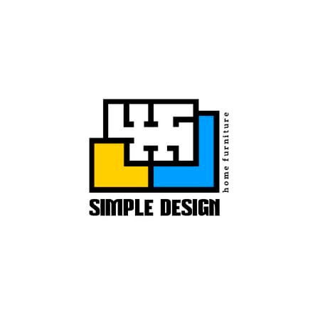 Design Studio with Geometric Lines Icon Animated Logo Modelo de Design