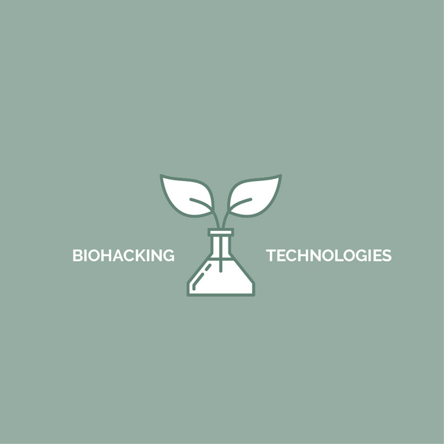 Plantilla de diseño de Bio Technologies with Plant in Flask Logo 