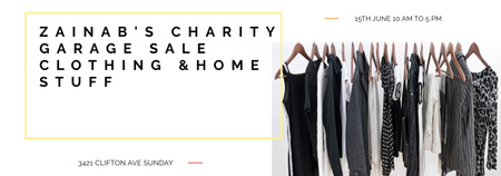 Charity Sale announcement Black Clothes on Hangers Tumblr Πρότυπο σχεδίασης