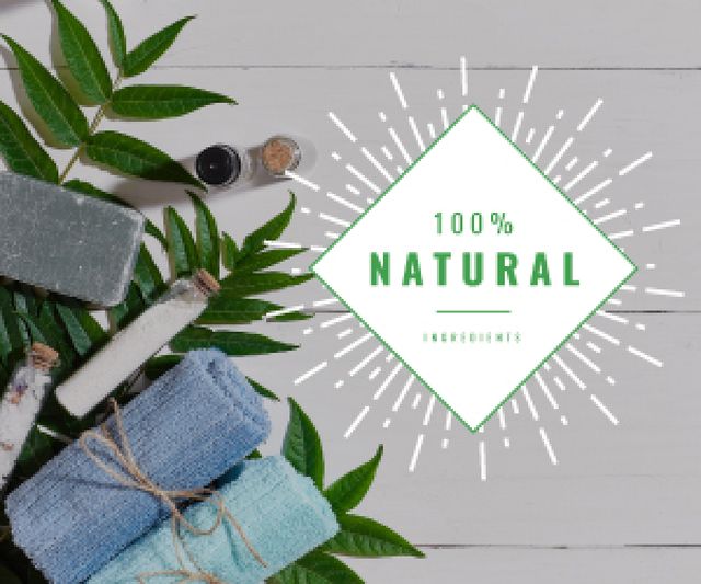 100 % natural ingredients banner Medium Rectangleデザインテンプレート
