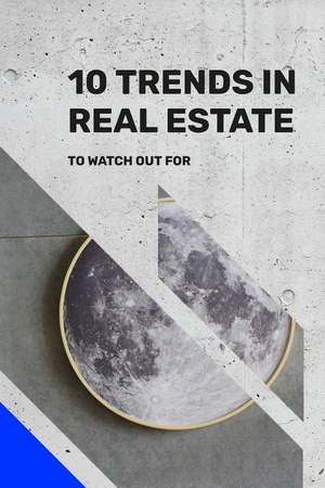 Real Estate Tips with Moon print Pinterest Tasarım Şablonu
