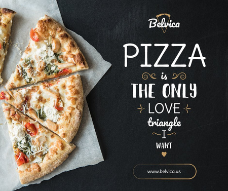 Ontwerpsjabloon van Facebook van Pizzeria Offer Hot Pizza Pieces