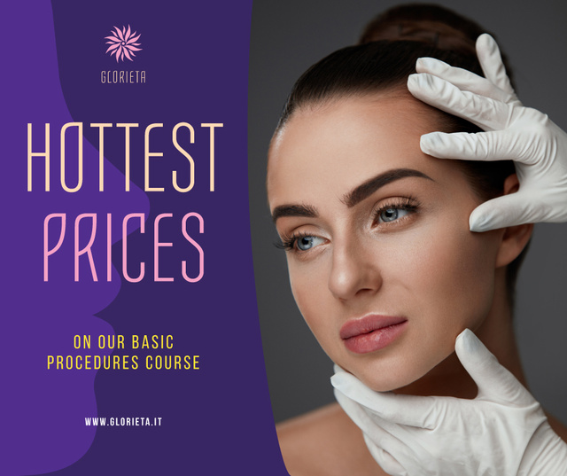 Plantilla de diseño de Cosmetology Procedures promotion Woman at Beauty Clinic Facebook 