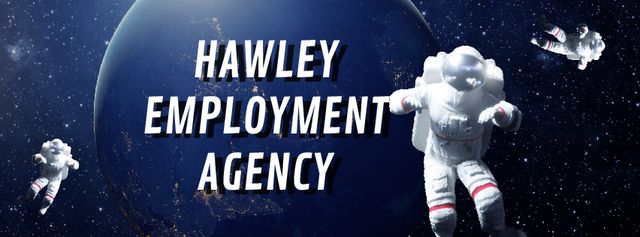 Recruitment services Astronauts in outer space Facebook Video cover Design Template