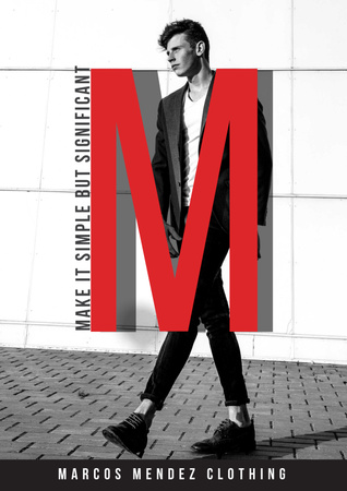 Male clothing fashion collection ad Poster Modelo de Design