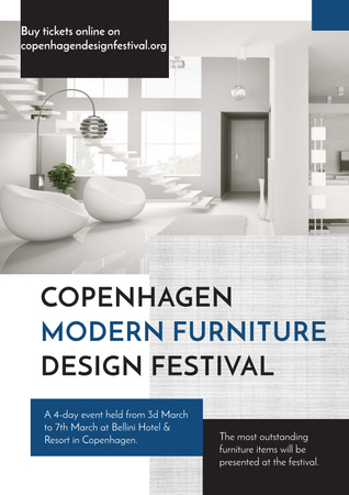 Modern furniture design festival Poster tervezősablon
