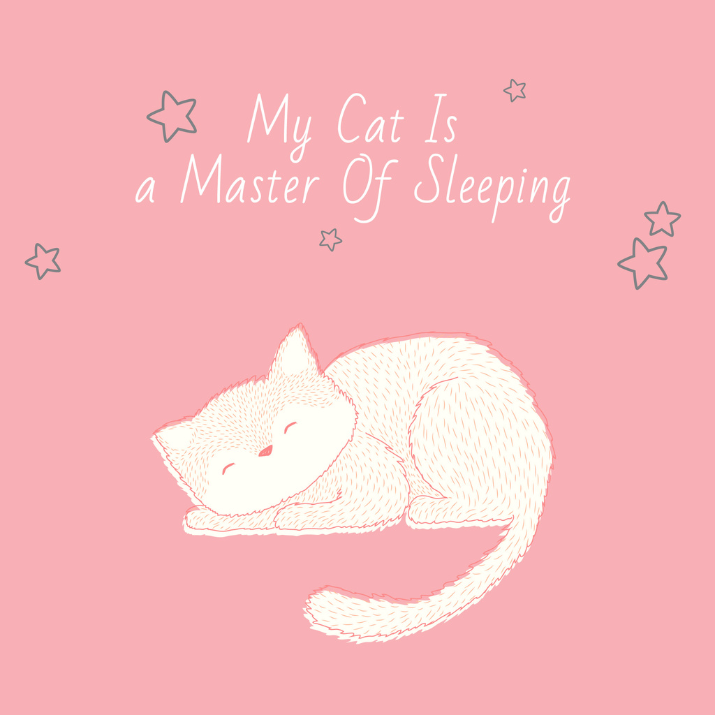 Ontwerpsjabloon van Instagram van Citation about sleeping cat
