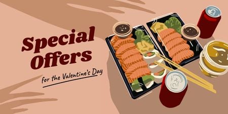 Ontwerpsjabloon van Twitter van Special Offer on Valentine's Day