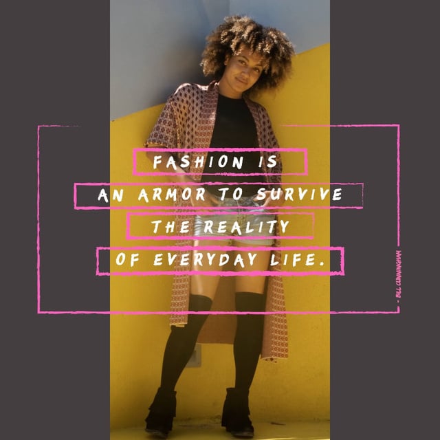 Fashion Quote with Stylish Young Woman Animated Post Design Template