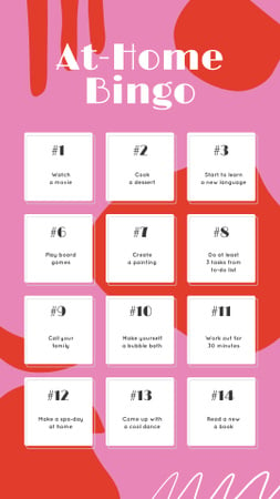 Designvorlage Profile about At-Home Bingo für Instagram Story