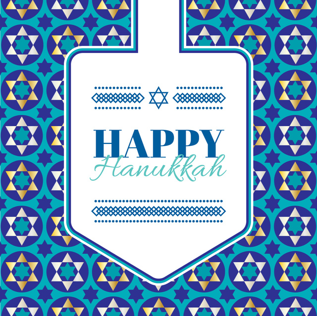 Happy Hanukkah Greeting With Star of David Animated Post Modelo de Design