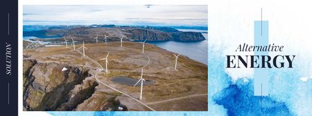 Wind turbines farm Facebook cover – шаблон для дизайну