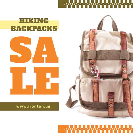 Vintage Hiking Backpack Sale Instagram Design Template
