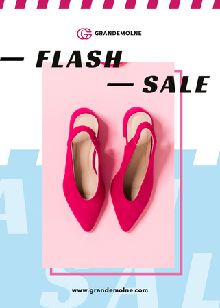 Female Fashionable Shoes in Pink Flayer Modelo de Design