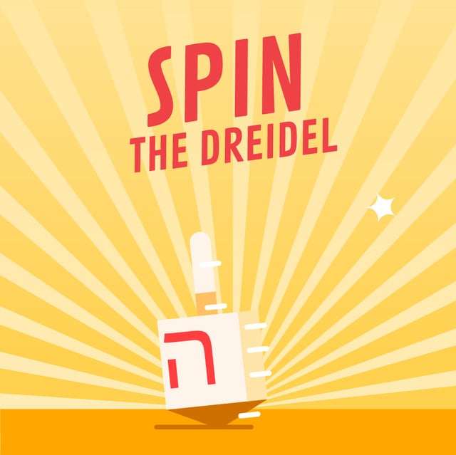 Spinning Dreidel on Hanukkah  Animated Post – шаблон для дизайна