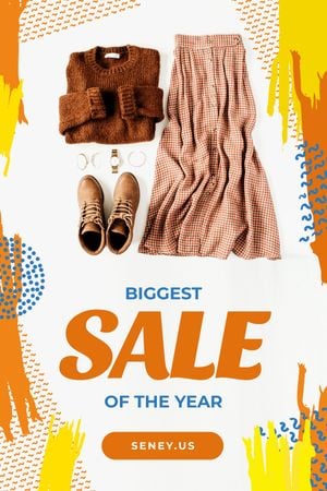 Clothes Sale Female Outfit in Brown Color Tumblr Design Template
