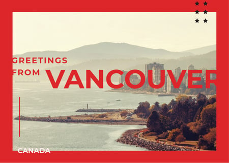 Vancouver city view Postcard Modelo de Design