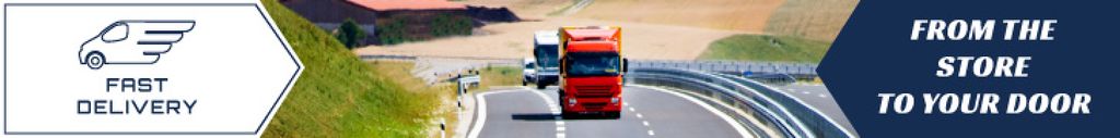 Delivery Promotion Trucks on a Road Leaderboard Πρότυπο σχεδίασης