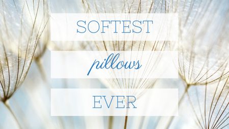 Designvorlage Softest Pillows Ad Tender Dandelion Seeds für Title
