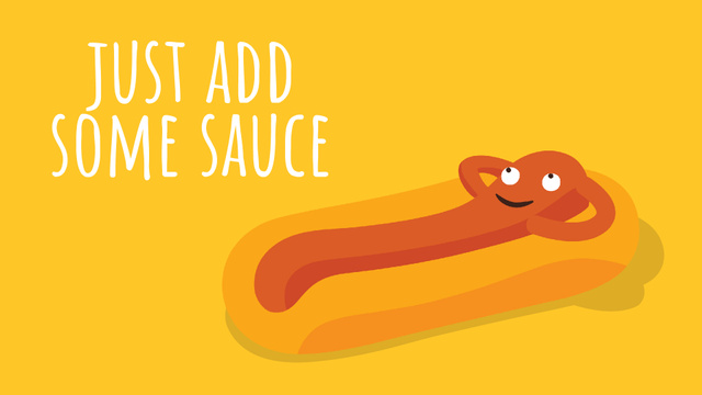 Designvorlage Funny Hot Dog Character für Full HD video