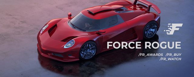 Race Stream Ad with Red Car Twitch Profile Banner – шаблон для дизайну