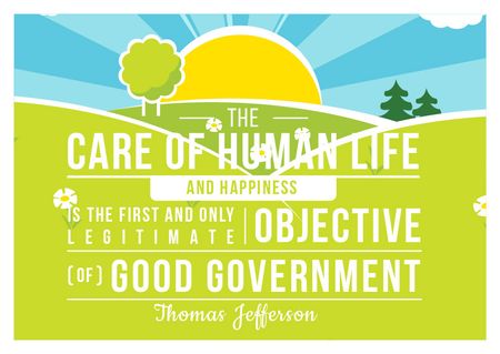 Ontwerpsjabloon van Postcard van Citation about Care of human life