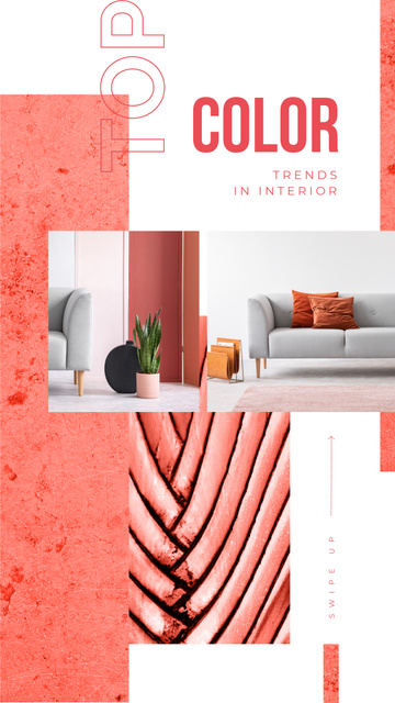 Designvorlage Cozy interior in red colors für Instagram Story