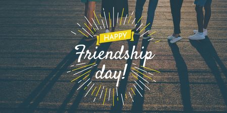 Friendship Day Greeting Young People Together Image Design Template