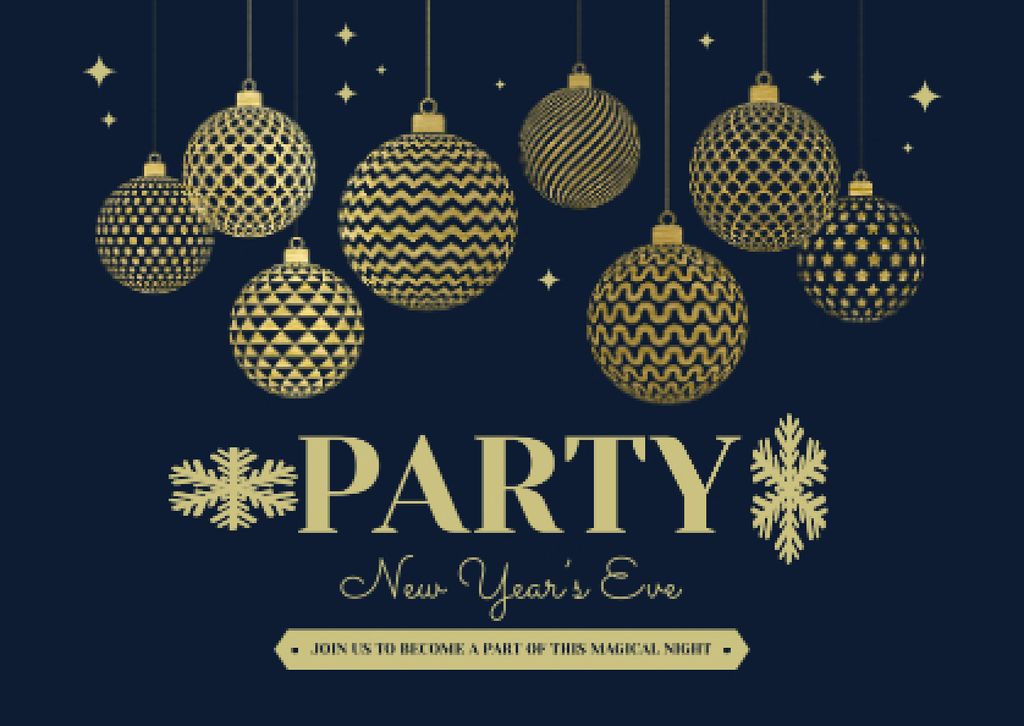 New Year Party Announcement Card Design Template