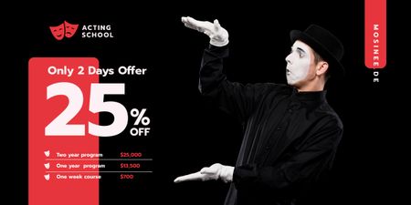 Theater Promotion Mime Performing on Stage Image Design Template