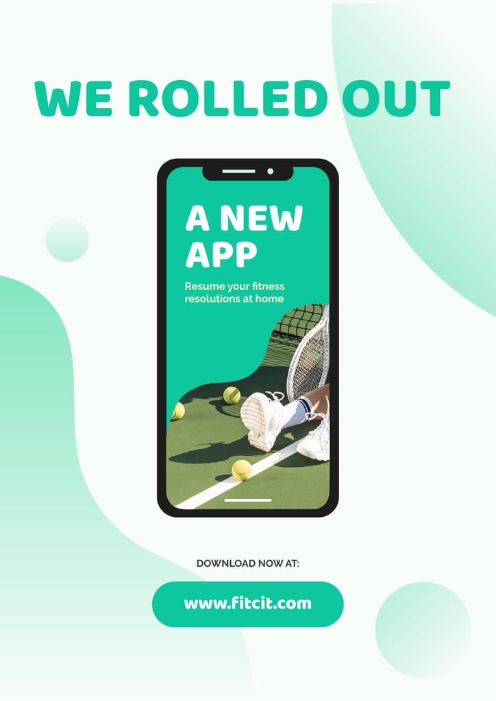 New Fitness App Ad Poster Šablona návrhu