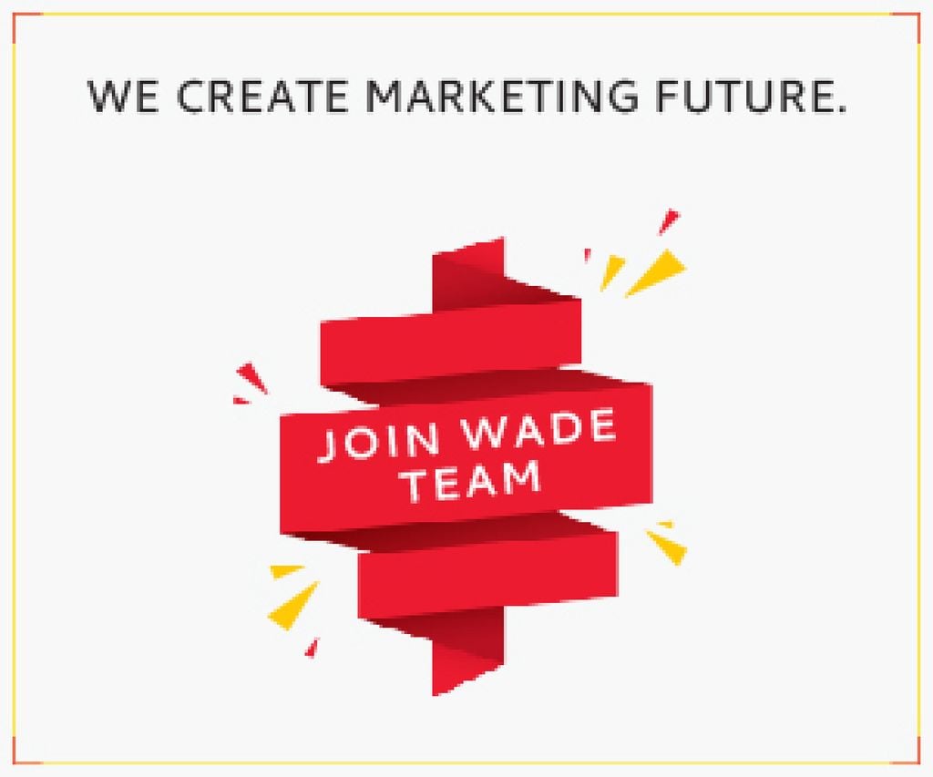 Designvorlage Offer to Join Team of Professionals to Create Marketing Strategy of Future für Medium Rectangle