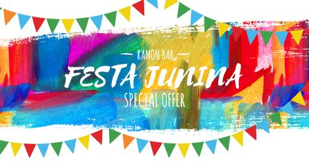 Ramon bar on Festa Junina Facebook ADデザインテンプレート