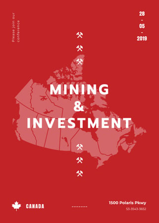 Plantilla de diseño de Canada map with frame for Mining industry conference Invitation 
