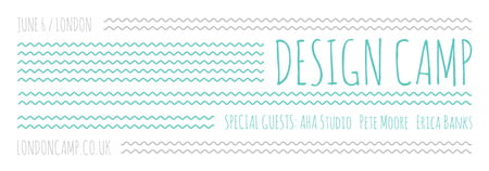 Design camp announcement on Blue waves Tumblrデザインテンプレート