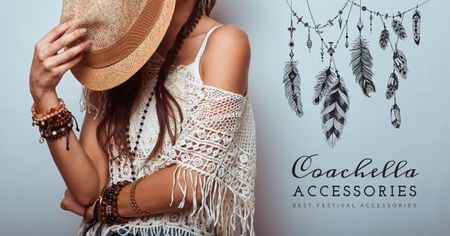 Ontwerpsjabloon van Facebook AD van Music and Arts Coachella Festival accessories