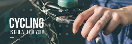 Plantilla de diseño de Cycling Motivation with Cyclist Email header 