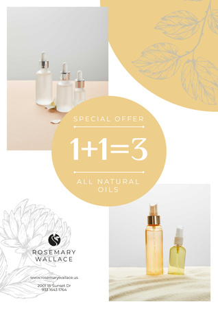 Natural Oils Special Offer Poster Πρότυπο σχεδίασης